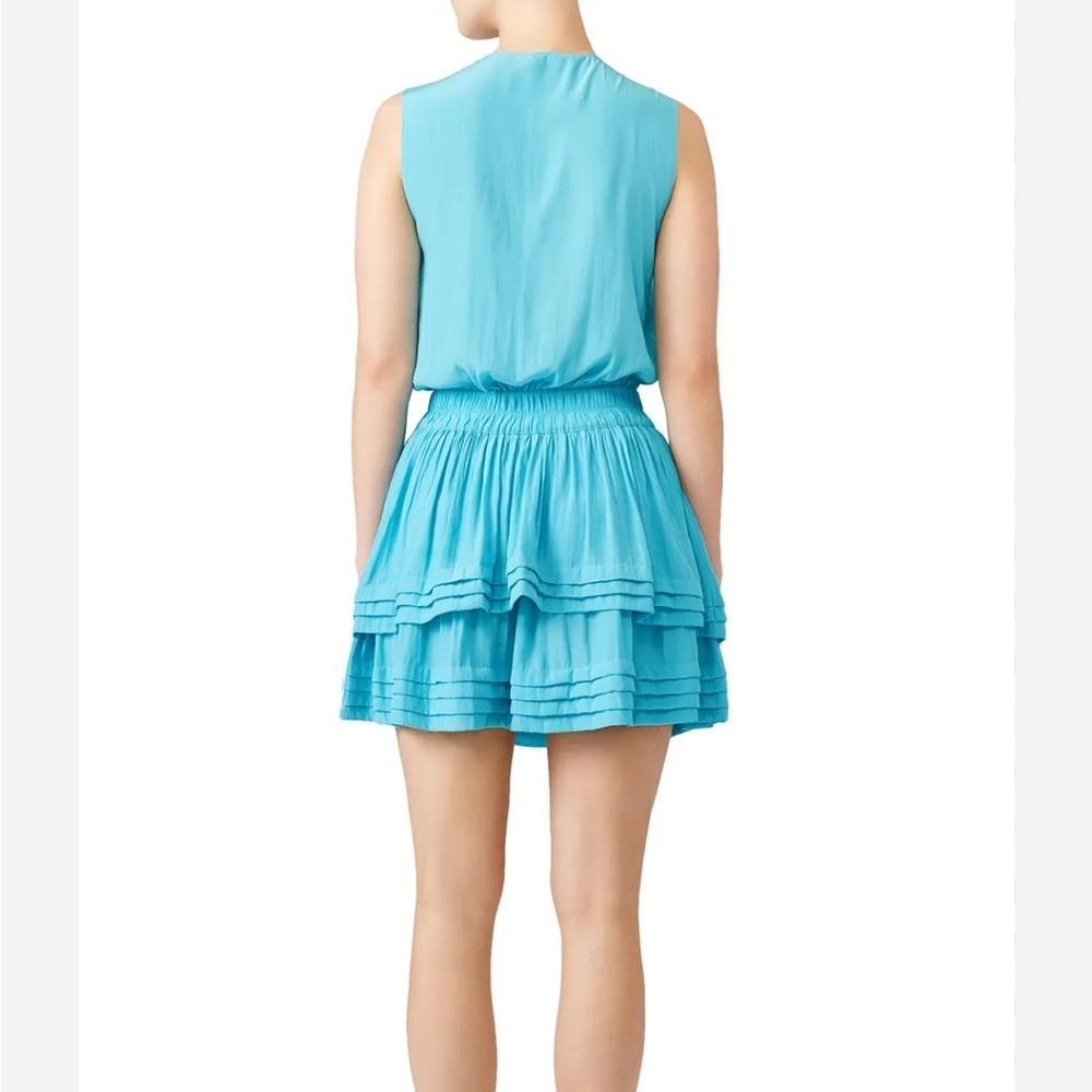 Ramy Brook Raquel Tiered Ruffle Mini Dress in Turquoise Pool Blue Small NWOT - Picture 3 of 11